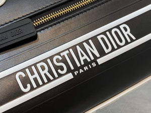Dior M6209 Small Vibe Zip Bowling Bag Black and White Smooth Calfskin - Default Title - View 3