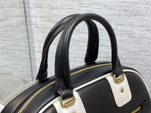 Dior M6209 Small Vibe Zip Bowling Bag Black and White Smooth Calfskin - Default Title - View 6
