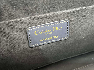 Dior M8675 Medium Boston bag Navy blue box Oblique Embroidery and Smooth Calfskin - Default Title - View 9