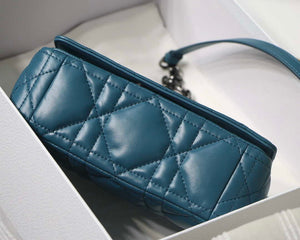 Dior M9241 Small Quilted Macrocannage Calfskin Lake Blue - Default Title - View 7