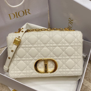 Dior Medium Caro Bag Calfskin M9242 White - Default Title - View 1