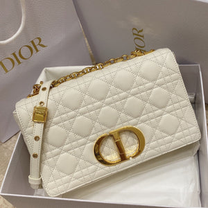 Dior Medium Caro Bag Calfskin M9242 White - Default Title - View 2