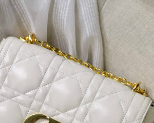 Dior M9242 Medium Quilted Macrocannage Calfskin White - Default Title - View 3