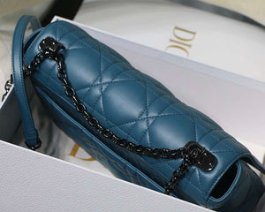 Dior M9243 Large Quilted Macrocannage Calfskin Blue - Default Title - View 5