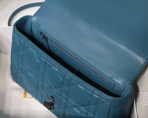 Dior M9243 Large Quilted Macrocannage Calfskin Blue - Default Title - View 8