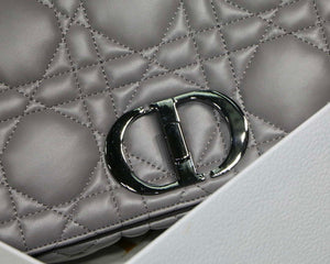 Dior M9243 Large Quilted Macrocannage Calfskin Gray - Default Title - View 3
