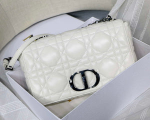 Dior M9243 Large Quilted Macrocannage Calfskin White with Black logo - Default Title - View 2