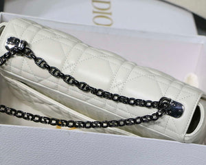 Dior M9243 Large Quilted Macrocannage Calfskin White with Black logo - Default Title - View 5