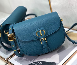 Dior M9319 Medium Bobby Bag Blue Grained Calfskin - Default Title - View 1