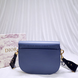Dior M9320 Large Bobby Bag Blue Box Calfskin with Blue Oblique Strap - Default Title - View 3