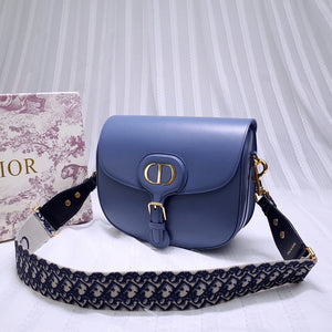 Dior M9320 Large Bobby Bag Blue Box Calfskin with Blue Oblique Strap - Default Title - View 4