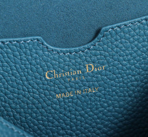 Dior M9320 Large Bobby Bag Blue Grained Calfskin with Blue Dior Oblique Strap - Default Title - View 8