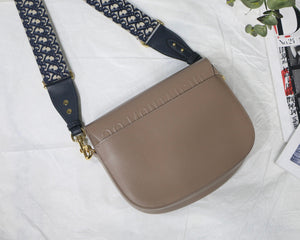 Dior M9320 Large Bobby Bag Light Pink Box Calfskin with Blue Oblique Strap - Default Title - View 5