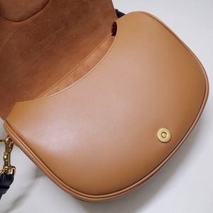 Dior M9320 Large Bobby Bag Tan Box Calfskin with Blue Oblique Strap - Default Title - View 7