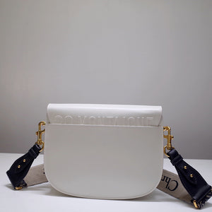 Dior M9320 Large Bobby Bag white Box Calfskin with Blue Oblique Strap - Default Title - View 4