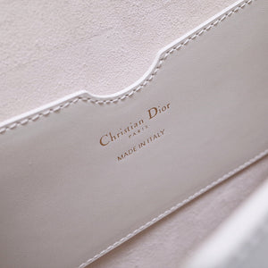 Dior M9320 Large Bobby Bag white Box Calfskin with Blue Oblique Strap - Default Title - View 9