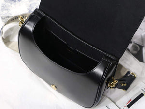 Dior M9320 Large Dior Bobby Bag Black Calfskin With Blue Oblique Embroidered Strap - Default Title - View 8