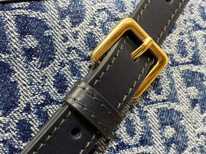 Dior M9334 30 Montaigne Bag with Chain Blue Denim Dior Oblique Jacquard M2021 - Default Title - View 6