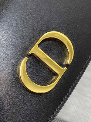 Dior M9370 Small 30 Montaigne Avenue Top Handle Bag Black Ribbed Calfskin - Default Title - View 2