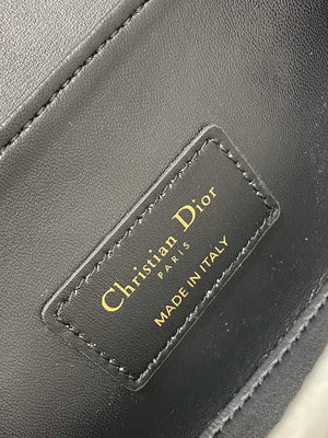 Dior M9370 Small 30 Montaigne Avenue Top Handle Bag Black Ribbed Calfskin - Default Title - View 8