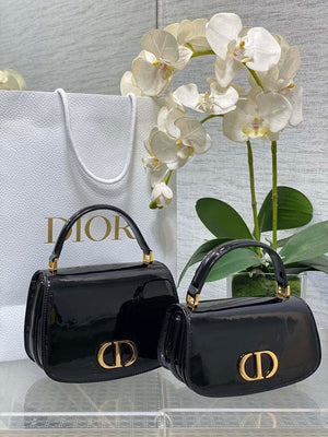 Dior M9370 Small 30 Montaigne Avenue Top Handle Bag Black Patent leather - Default Title - View 2