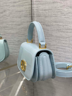 Dior M9370 Small 30 Montaigne Avenue Top Handle Bag Blue Patent leather - Default Title - View 4