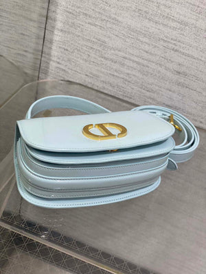 Dior M9370 Small 30 Montaigne Avenue Top Handle Bag Blue Patent leather - Default Title - View 6
