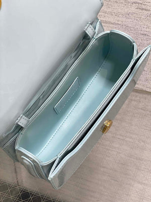 Dior M9370 Small 30 Montaigne Avenue Top Handle Bag Blue Patent leather - Default Title - View 7