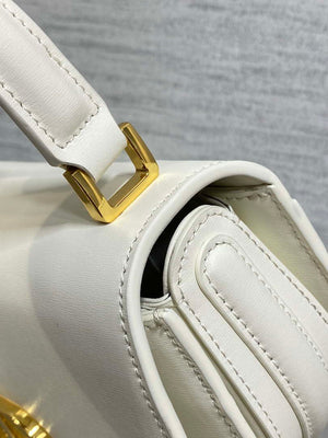 Dior M9370 Small 30 Montaigne Avenue Top Handle Bag White Ribbed Calfskin - Default Title - View 5