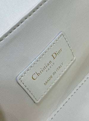 Dior M9370 Small 30 Montaigne Avenue Top Handle Bag White Ribbed Calfskin - Default Title - View 8