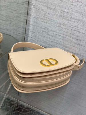 Dior M9371 Medium 30 Montaigne Avenue Top Handle Bag Apricot Ribbed Calfskin - Default Title - View 9
