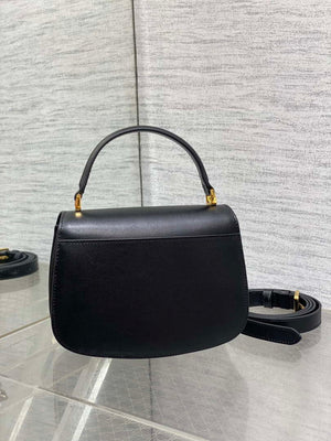 Dior M9371 Medium 30 Montaigne Avenue Top Handle Bag Black Ribbed Calfskin - Default Title - View 3