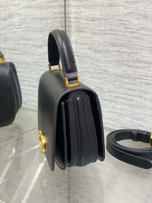 Dior M9371 Medium 30 Montaigne Avenue Top Handle Bag Black Ribbed Calfskin - Default Title - View 4