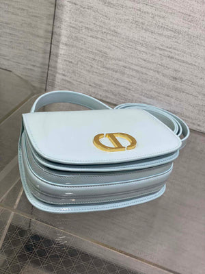 Dior M9371 Medium 30 Montaigne Avenue Top Handle Bag Blue Patent leather - Default Title - View 6