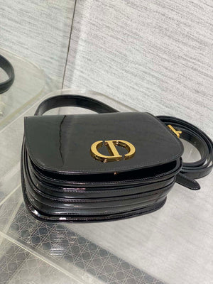 Dior M9371 Medium 30 Montaigne Avenue Top Handle Bag Black Patent leather - Default Title - View 7