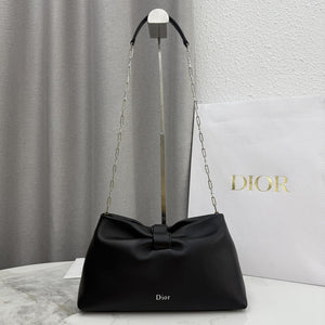 Dior Medium Dior Bow Bag Black Lambskin M0714OUQO_M900 - Default Title - View 1