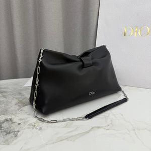 Dior Medium Dior Bow Bag Black Lambskin M0714OUQO_M900 - Default Title - View 3