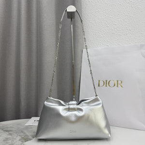 Dior Medium Dior Bow Bag M0714OUQO_M900 Silver Lambskin - Default Title - View 1