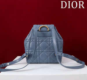 Dior Medium Dior Caro Backpack Navy blue Macrocannage Lambskin M6301 - Default Title - View 4
