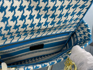 Dior Medium Lady D-Life Bag M0565 Butterfly Embroidery Blue and Beige - Default Title - View 8