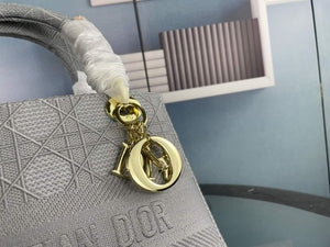 Dior Medium Lady D-Life Bag M0565 Cannage Embroidery Grey - Default Title - View 5