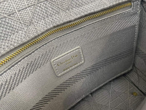 Dior Medium Lady D-Life Bag M0565 Cannage Embroidery Grey - Default Title - View 8