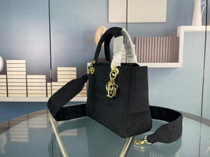 Dior M0565 Medium Lady D-Life Bag Cannage Embroidery Black - Default Title - View 2