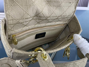 Dior M0565 Medium Lady D-Life Bag Cannage Embroidery Light Yellow - Default Title - View 7