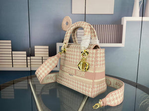 Dior Medium Lady D-Life Bag M0565 Butterfly Embroidery Pink and Beige - Default Title - View 2