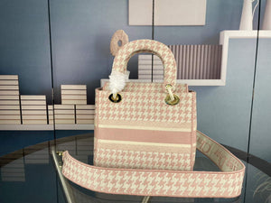Dior Medium Lady D-Life Bag M0565 Butterfly Embroidery Pink and Beige - Default Title - View 3