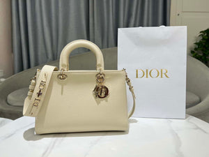 Dior Medium Lady D-Sire My ABCDior Bag M1151 Beige Bull Leather - Default Title - View 1