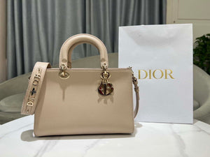 Dior Medium Lady D-Sire My ABCDior Bag M1151 Nude Bull Leather - Default Title - View 1