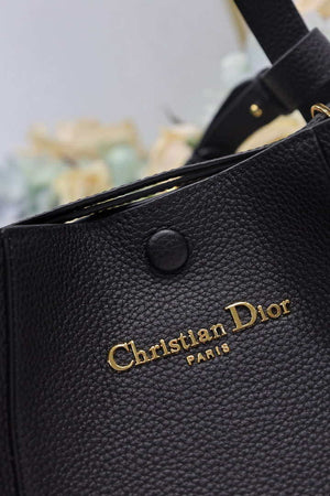 Dior Medium Signature Bucket Bag Black Grained Calfskin M2841 Black - Default Title - View 4