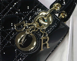Dior MICRO LADY Dior Bag S0856 Black Patent Cannage Lambskin - Default Title - View 3